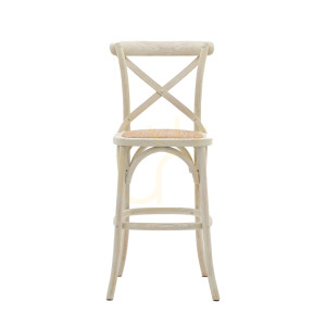 Stołek barowy Gallery Direct biały rattan dąb 66 cm 2 szt. 5059413872716