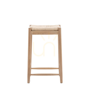 Taboret Gallery Direct Eton z plecionym siedziskiem z liny naturalny 65 cm