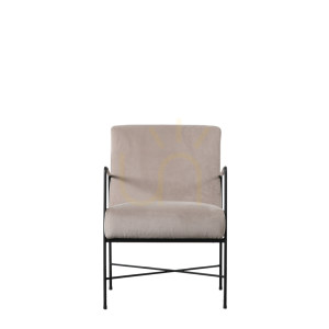 Fotel Gallery Direct Chartham szary z czarną metalową ramą 5059413688072