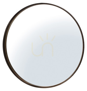 Lustro okrągłe Gallery Direct Greystoke 84 cm brązowa metalowa rama