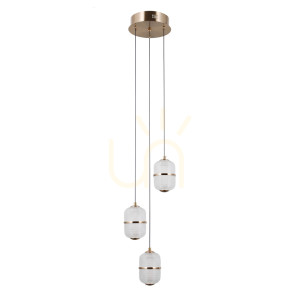 Złota Lampa Wisząca Alani LED 3-punktowa