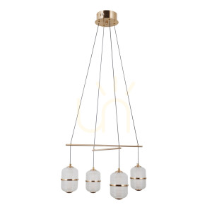 Złota Lampa Wisząca Alani LED 4-punktowa
