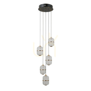 Czarna Lampa Wisząca Alani LED 5-punktowa