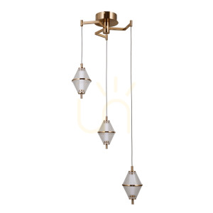 Złota Lampa Wisząca Fuente LED 3-punktowa