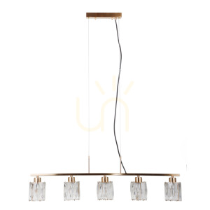 Lampa Wisząca Italux Simona Złota Kryształowa 5xE14 PND-40814-5-HBR