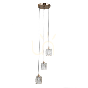 Złota Lampa Wisząca Torno E14 3-punktowa
