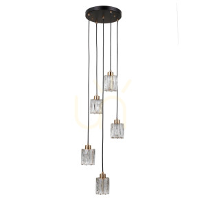Czarna Lampa Wisząca Torno E14 5-punktowa