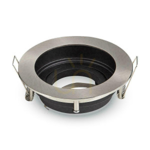 Oczko V-TAC Aluminiowe GU10 Okrągłe Satyna/Czarne VT-781RD-SN