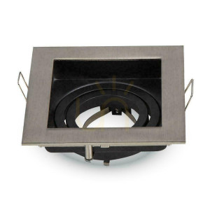 Oczko V-TAC Aluminiowe GU10 Kwadrat Satyna/Czarne VT-781SQ-SN