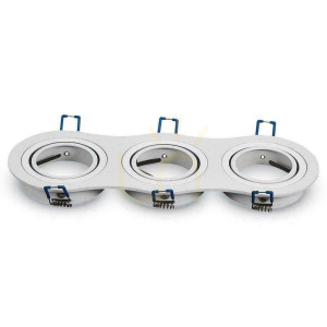 Oczko V-TAC Aluminiowe Odlew 3xGU10 Okrągłe Białe VT-784RD-WH