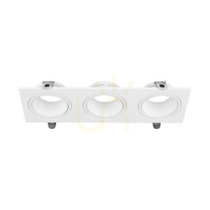 Oprawa Oczko V-TAC 3xGU10 Prostokąt Białe VT-441 3 Lata Gwarancji