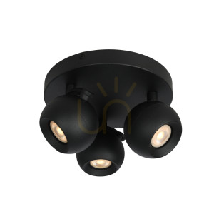 Nowoczesny Czarny Reflektorek Lafin GU10 3-punktowy