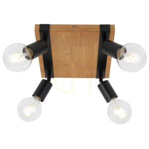 Czarny Spotlight Molini E27 4-punktowy