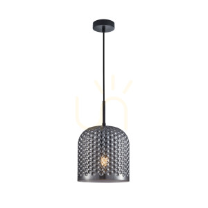 Czarna Lampa Wisząca Renti E27