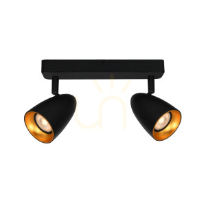Czarny Nowoczesny Spotlight Tino GU10 2-punktowy