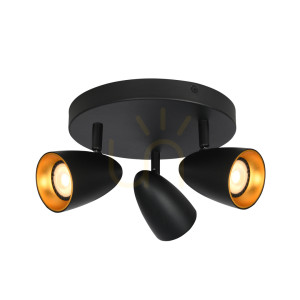 Czarny Nowoczesny Spotlight Tino GU10 3-punktowy