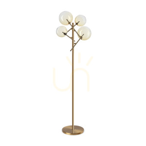 Lampa stojąca Ideallux Equinoxe 348285 4xG4 chrom bursztynowe szkło 166 cm