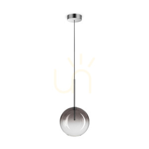 Lampa wisząca Ideallux Equinoxe 345369 dymione szkło chrom G4 1x2W 20 cm