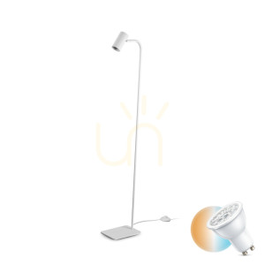 Lampa stojąca Ideallux Ginger 326665 biała GU10 1x28W 122 cm