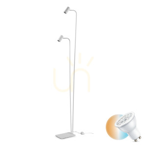 Lampa stojąca Ideallux Ginger biała 2xGU10 345314