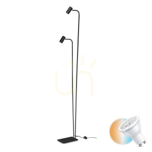 Lampa stojąca Ideallux Ginger czarna 2xGU10 326672