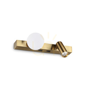 Kinkiet LED 2-punktowy Ideallux Binomio mosiądz 21,6 cm 336671