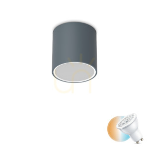 Plafon zewnętrzny Ideallux TECHO 318103 antracyt GU10 IP54 15 cm