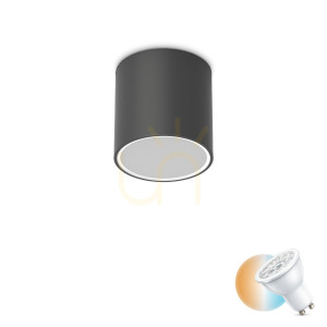 Plafon zewnętrzny Ideallux TECHO 342719 czarny GU10 IP54 15 cm