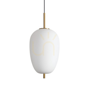 Lampa wisząca Ideallux Umile 314945 LED 20W biała szklana 27 cm