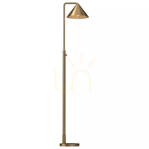 Lampa podłogowa Remyck - 1 źródło światła - Szczotkowane złoto Elstead