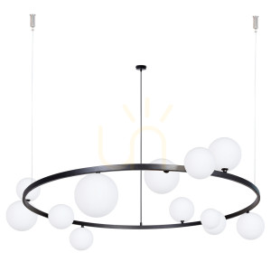Żyrandol Sigma BOLERO 12 czarny biały klosz 126 cm SKU 41321