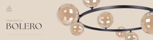 Żyrandol Sigma BOLERO 9 czarny bursztynowy 92 cm 41323