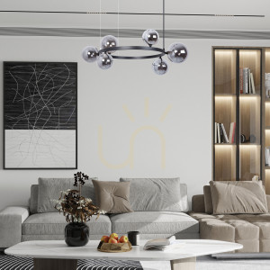 Żyrandol Sigma BOLERO 6 czarny grafitowy 72 cm 41325