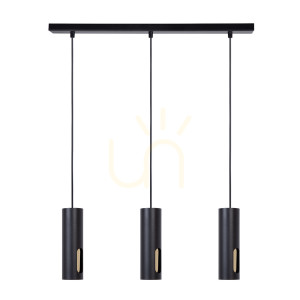 Lampa wisząca Sigma FLOW 3 zwis czarno-złoty 41221