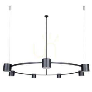 Żyrandol Sigma KODO 7 czarny stalowy 112 cm 41336