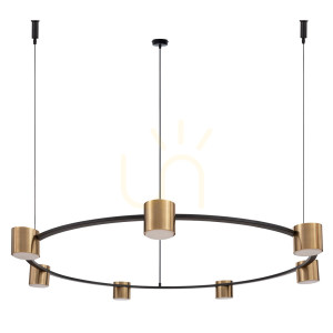 Żyrandol Sigma KODO 7 czarno-złoty 112 cm GX53 41330