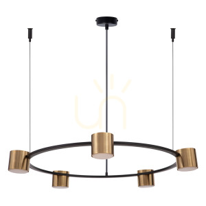 Żyrandol Sigma KODO 5 czarny złoty 72 cm GX53 41329