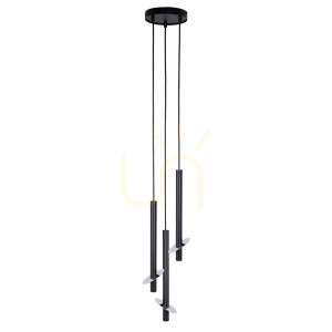 Lampa wisząca Sigma Sopel Ring 3 czarno-srebrna 41239