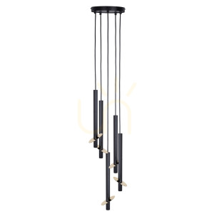Lampa wisząca Sigma SOPEL RING 5 czarno-złota 41230