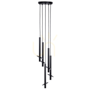 Lampa wisząca Sigma SOPEL RING 5 czarna stalowa 41226