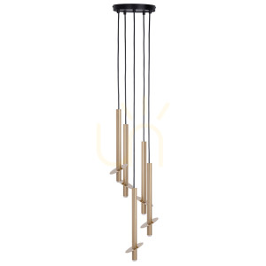 Lampa wisząca Sigma SOPEL RING 5 czarna złota 26 cm 41234