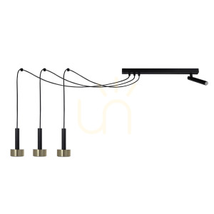 Lampa wisząca Sigma STAMP Spider 4 czarna czarno-złota 41257