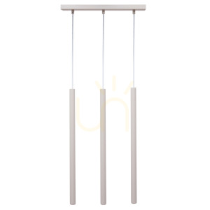 Lampa wisząca Sigma SOPEL 3 szary beż 38 cm stal lakierowana 41452