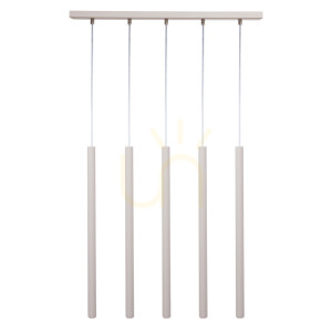 Lampa wisząca Sigma SOPEL 5 szary beż stal lakierowana 41456