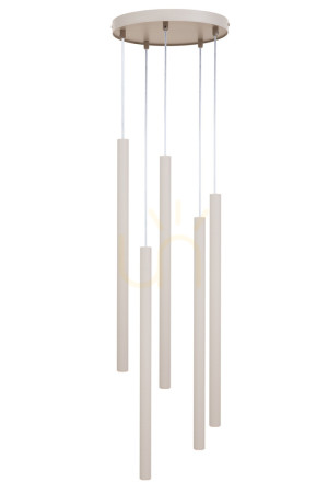 Lampa wisząca Sigma SOPEL 5 szary beż 25 cm 41460