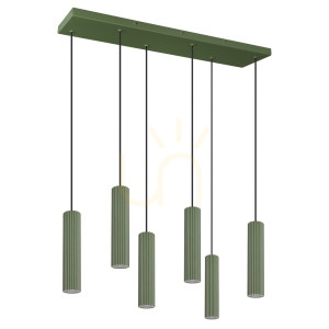 Lampa wisząca IVAR 6L zielona oliwka LED 3000K - THORO
