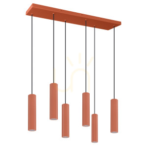 Lampa wisząca IVAR 6L ochra czerwona LED 3000K - THORO