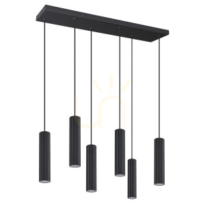 Lampa wisząca IVAR 6L czarna LED 4000K - THORO