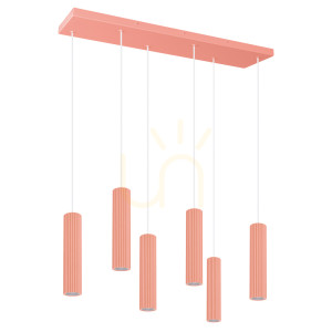 Lampa wisząca IVAR 6L brzoskwiniowa LED 4000K - THORO
