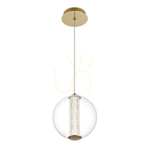 Lampa wisząca ATOMO - 1 źródło światła - Szczotkowane złoto QUINTIESSE